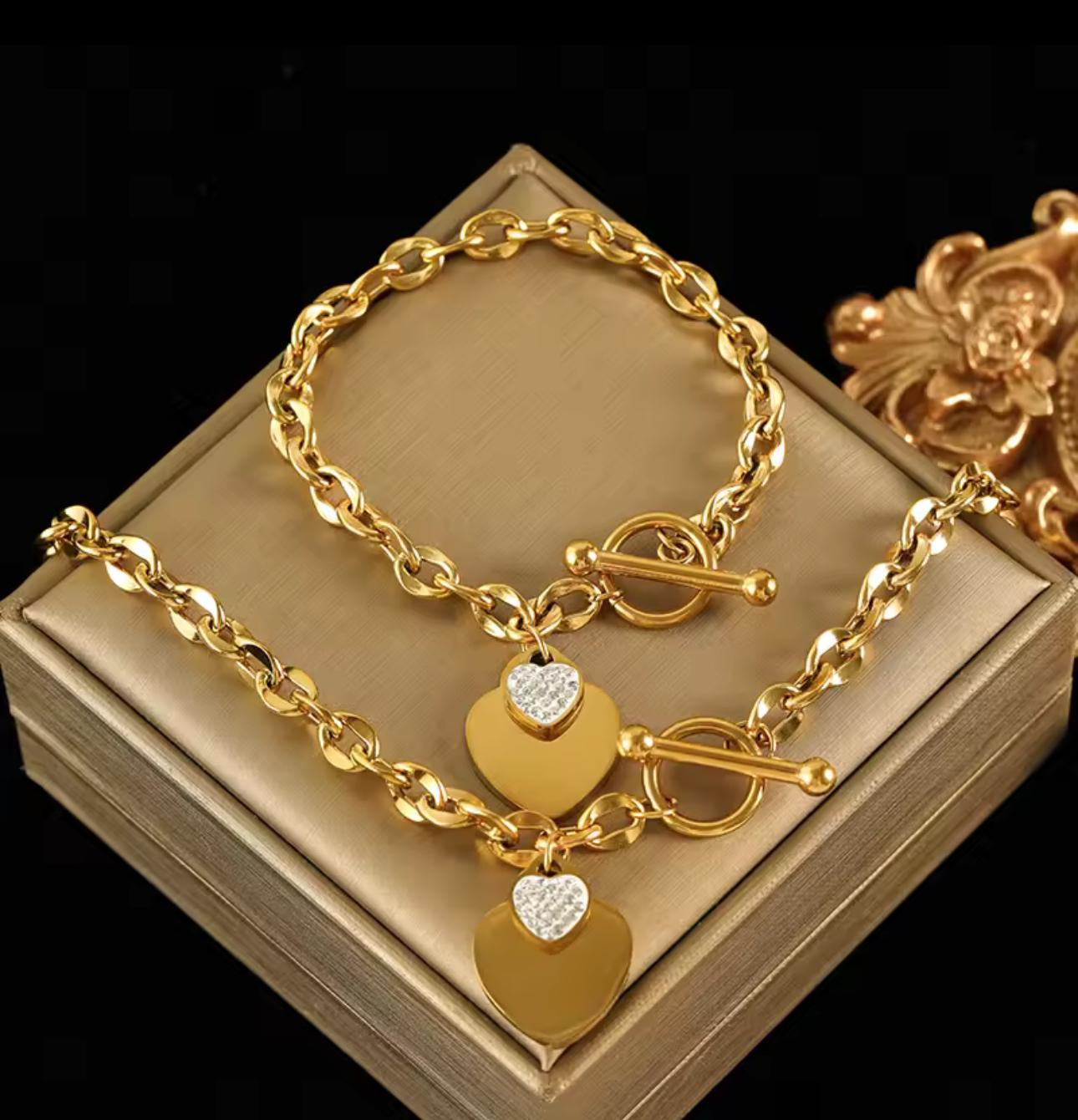 15e parure gourmette et collier acier inoxydable