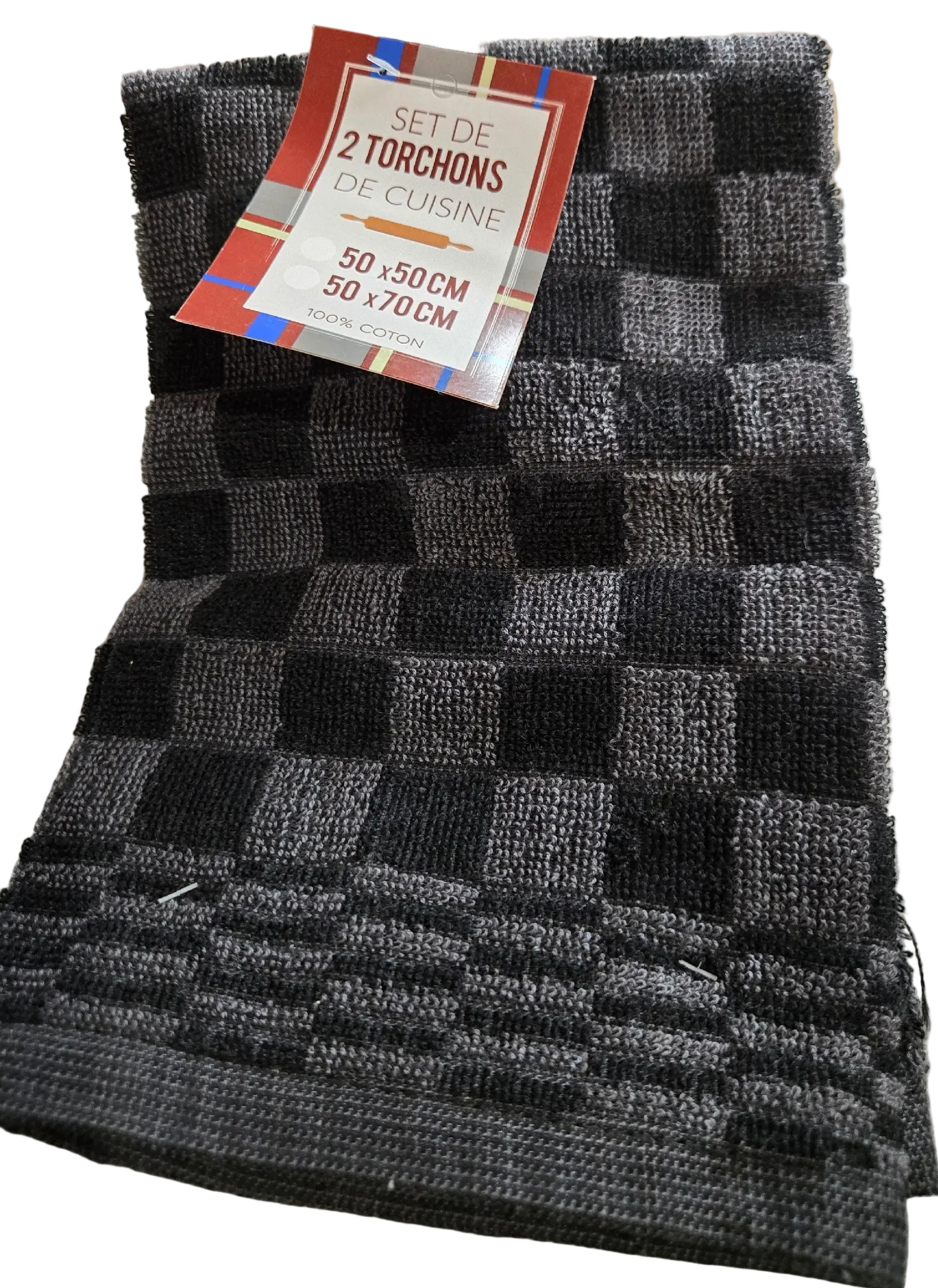 LOT DE 2 TORCHONS CUISINE